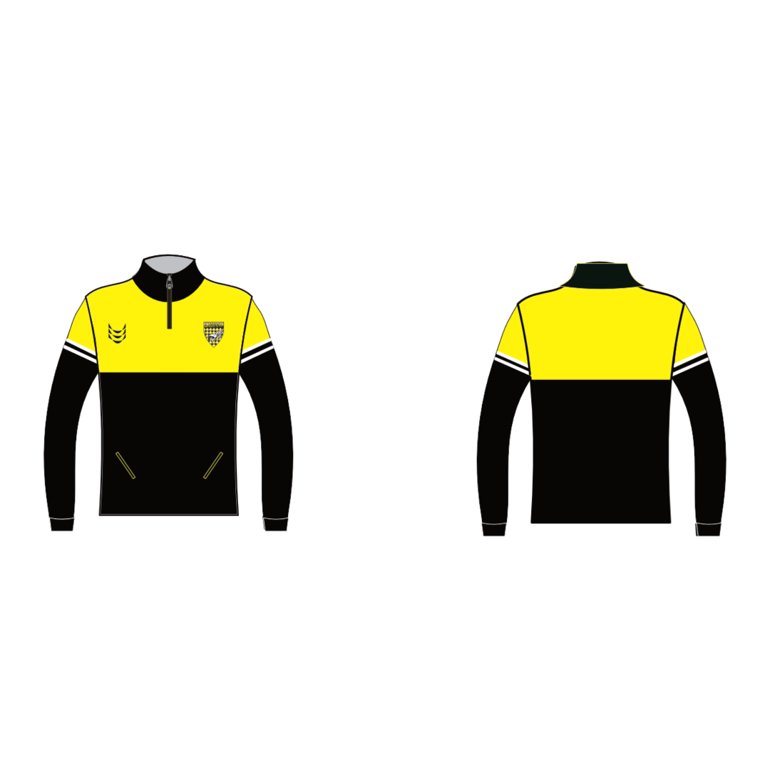 Pegasus Team 1/4 Zip Tracksuit TOP 25/26 Yellow/Black with White detail