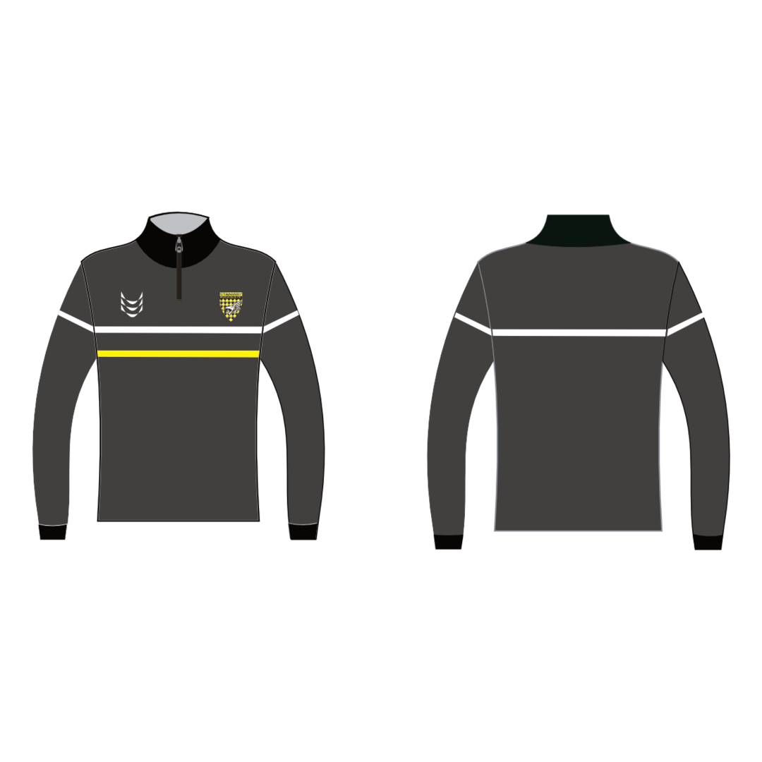 Pegasus Street 1/4 Zip Tracksuit TOP 25/26 Grey with Yellow and White detail