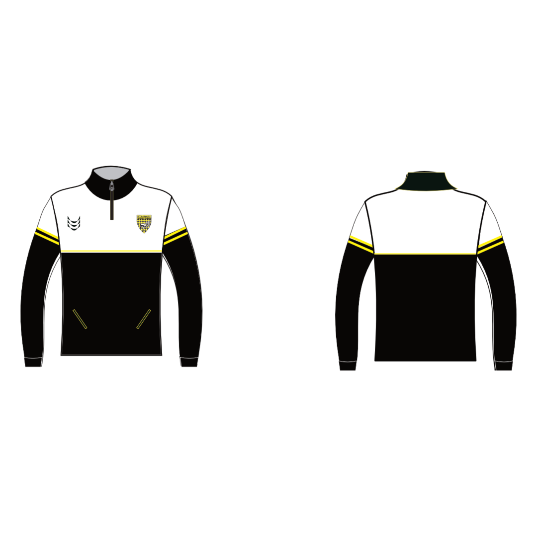 Pegasus Team 1/4 Zip Tracksuit TOP 25/26 White/Black with Yellow Detail