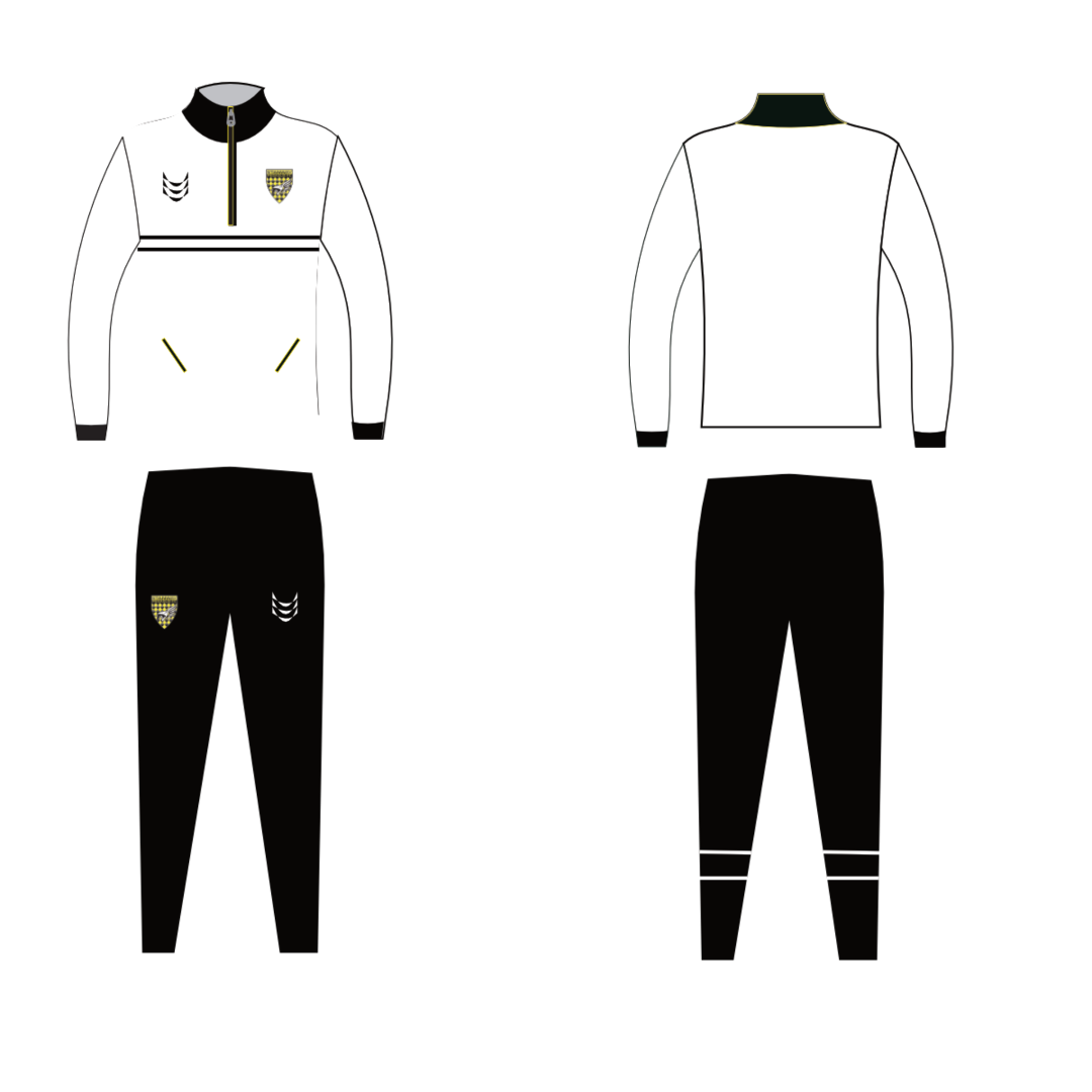 Pegasus Club Quarter Zip Tracksuit 25/26 White/Black
