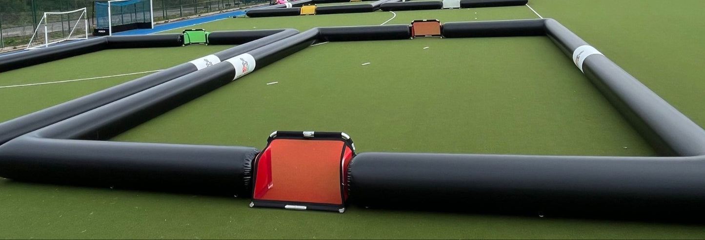 SINEW VENOM AIR-PITCH 3v3 Football Pitch, ''Sponsor boards'' including air pump, patch kit and carry bags.